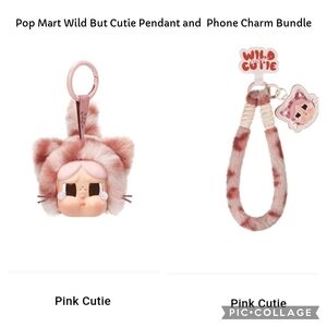 POP MART WILD BUT CUTIE PENDANT AND PHONE CHARM BUNDLE- PINK CUTIE + Free gift